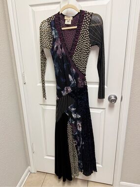 fuzzi maxi dress FUZZI White Red Black Floral Maxi Dress XS